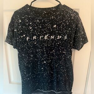 FRIENDS Black and White Splatter Tee